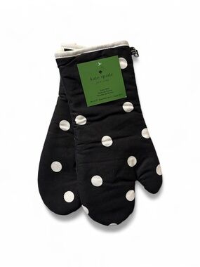 kate spade Black and White Polka Dot Oven Mitts